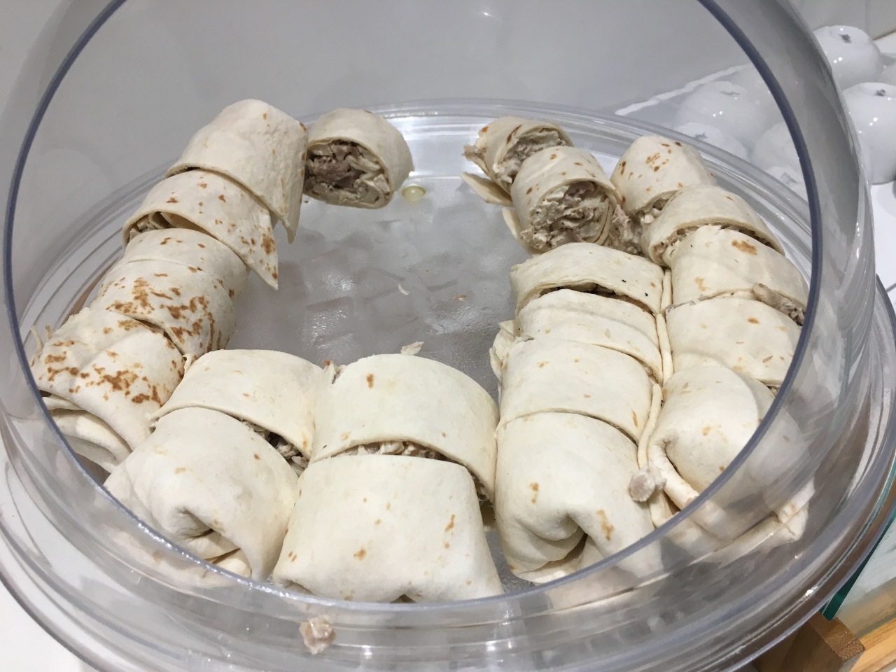 Chicken Rolls, The Lounge, Boston Airport Review
