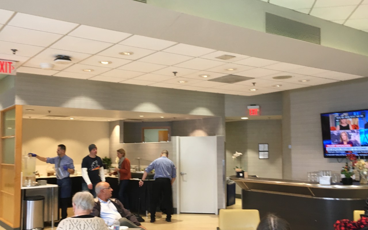 The Lounge Boston Airport Review-Food Buffet and Seating 