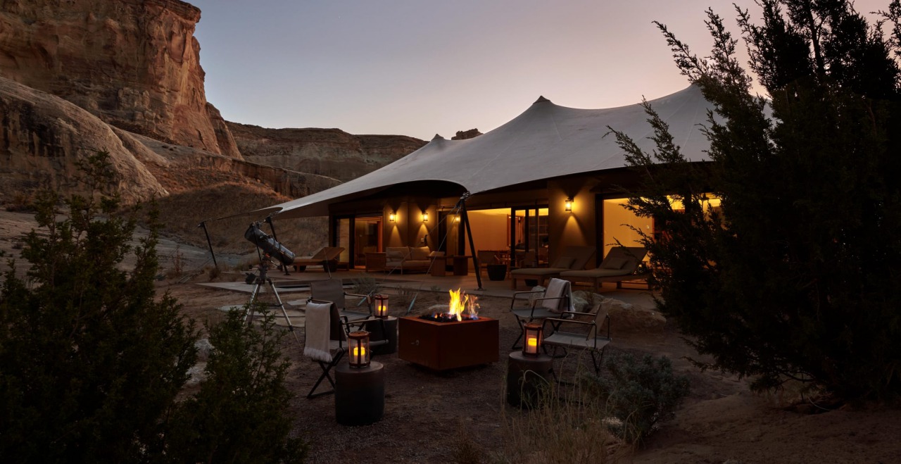 Camp Sarika Pavilion Outdoor Fire Pit, Amangiri