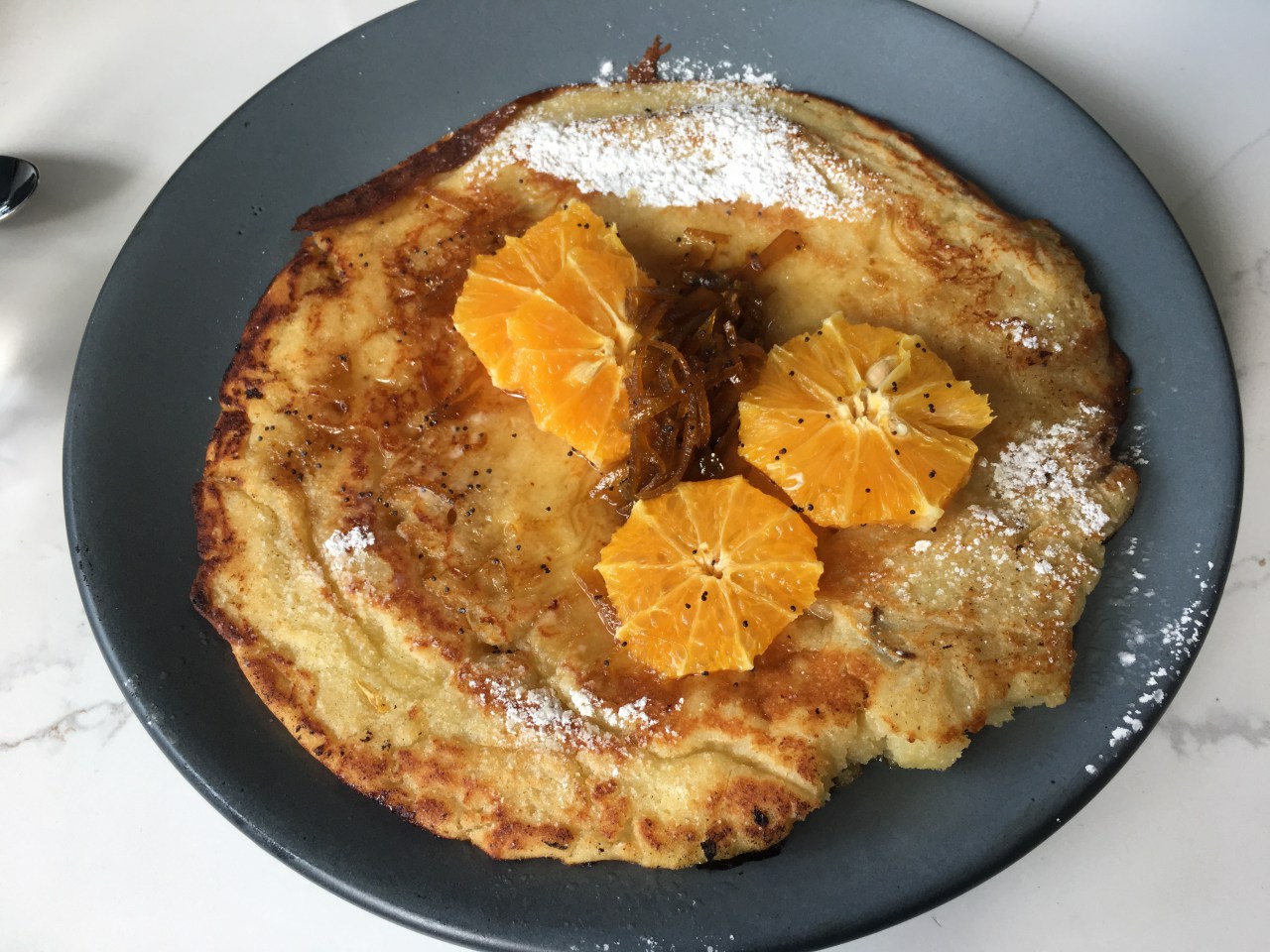 Lemon Souffle Pancakes with Orange Poppyseed Syrup, Andaz 5th Avenue Review