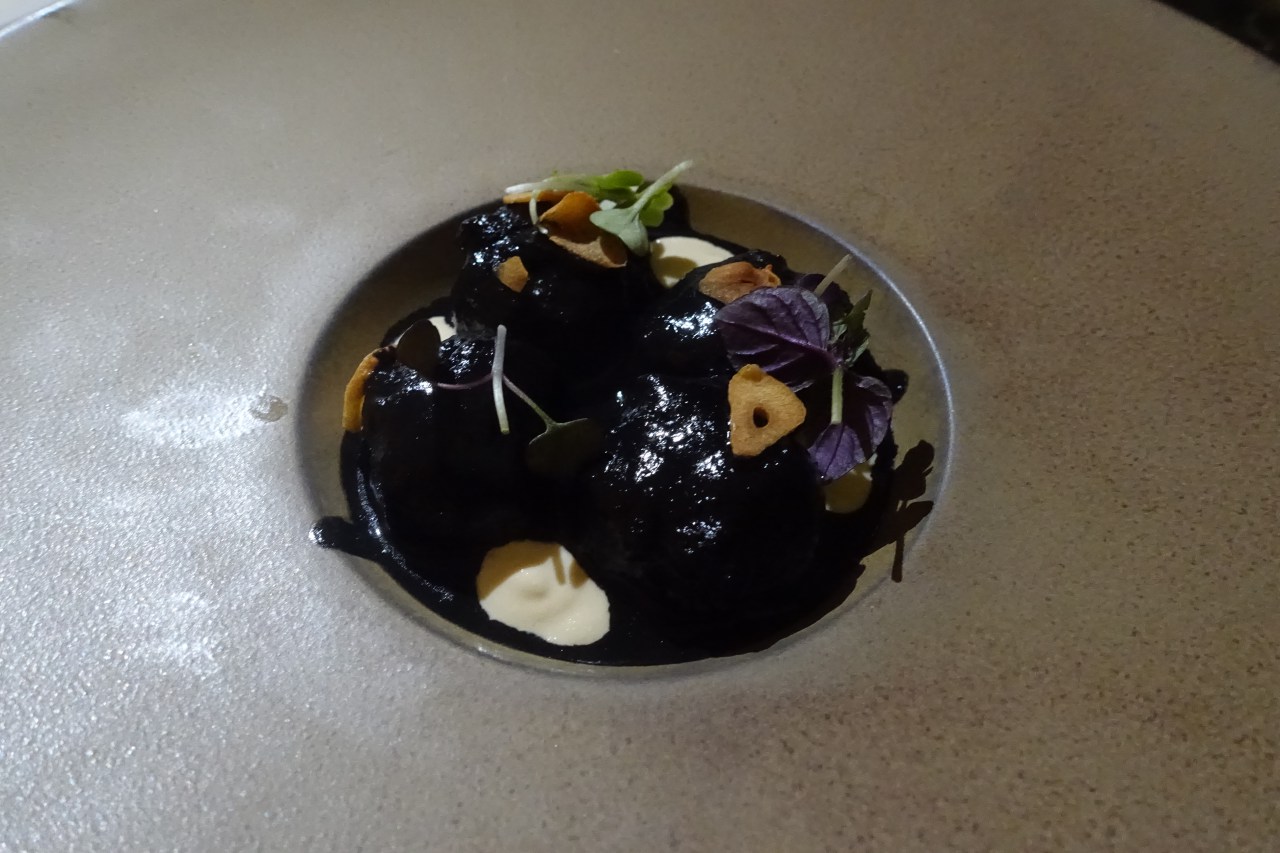 Calamari Croquettes in Squid Ink, Avecita Review, Kimpton Grand Cayman