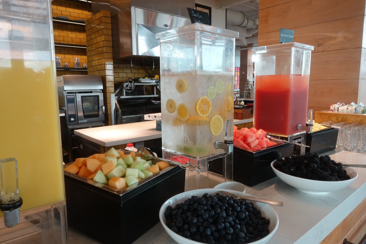 Ave Restaurant Breakfast Buffet: Juices and Berries, Kimpton Grand Cayman