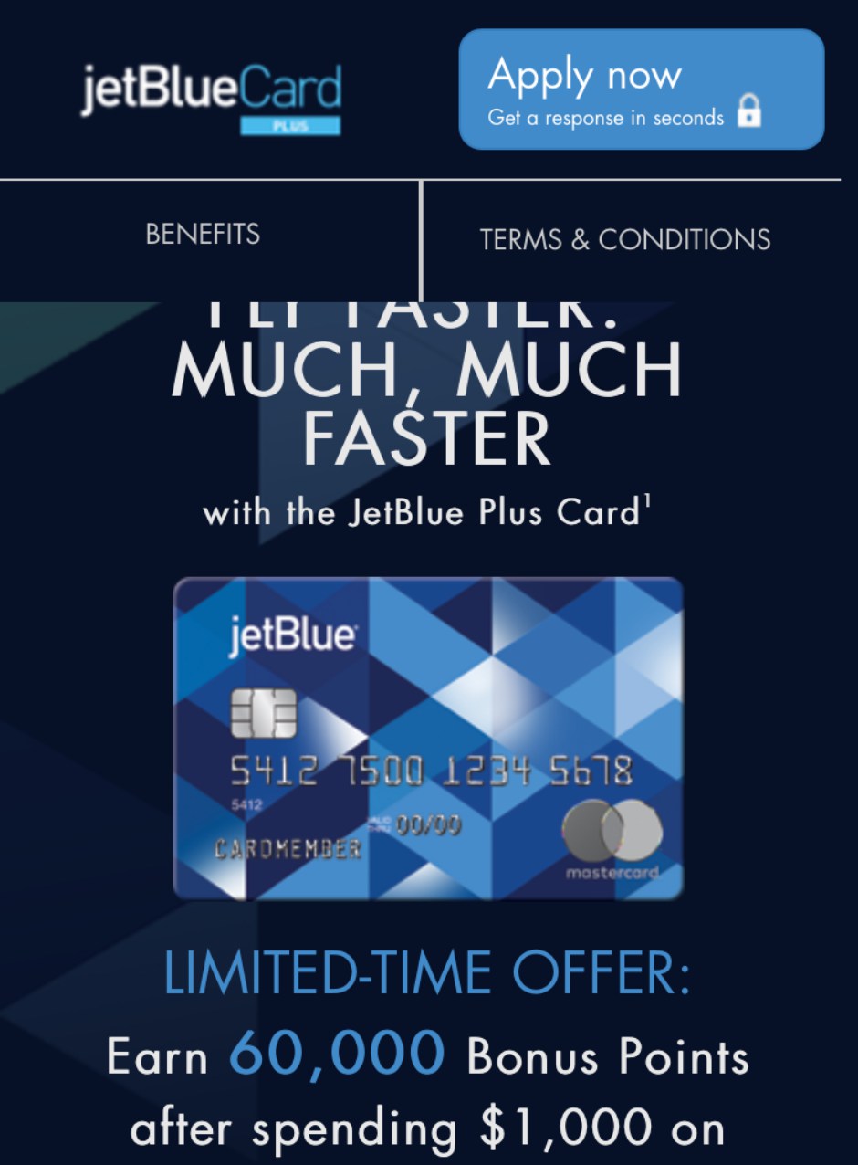 jetblue credit card bonus offer