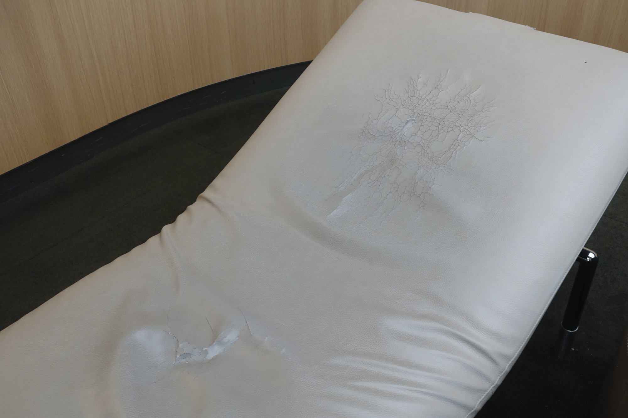 Cracked Surface of Lounger, Relaxation Area of Air France Lounge, Terminal 2E Hall M