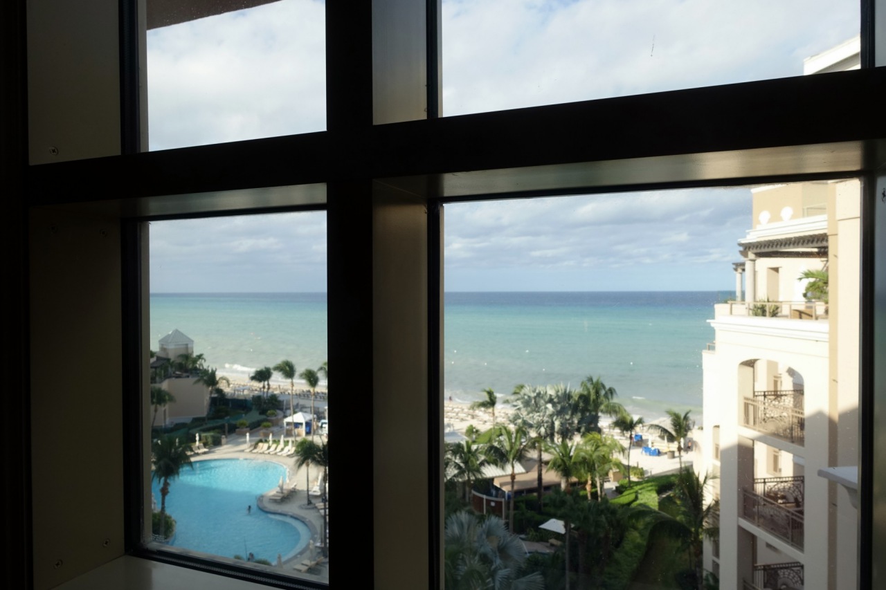 Ritz-Carlton Grand Cayman View from 7th Floor Window by Elevator
