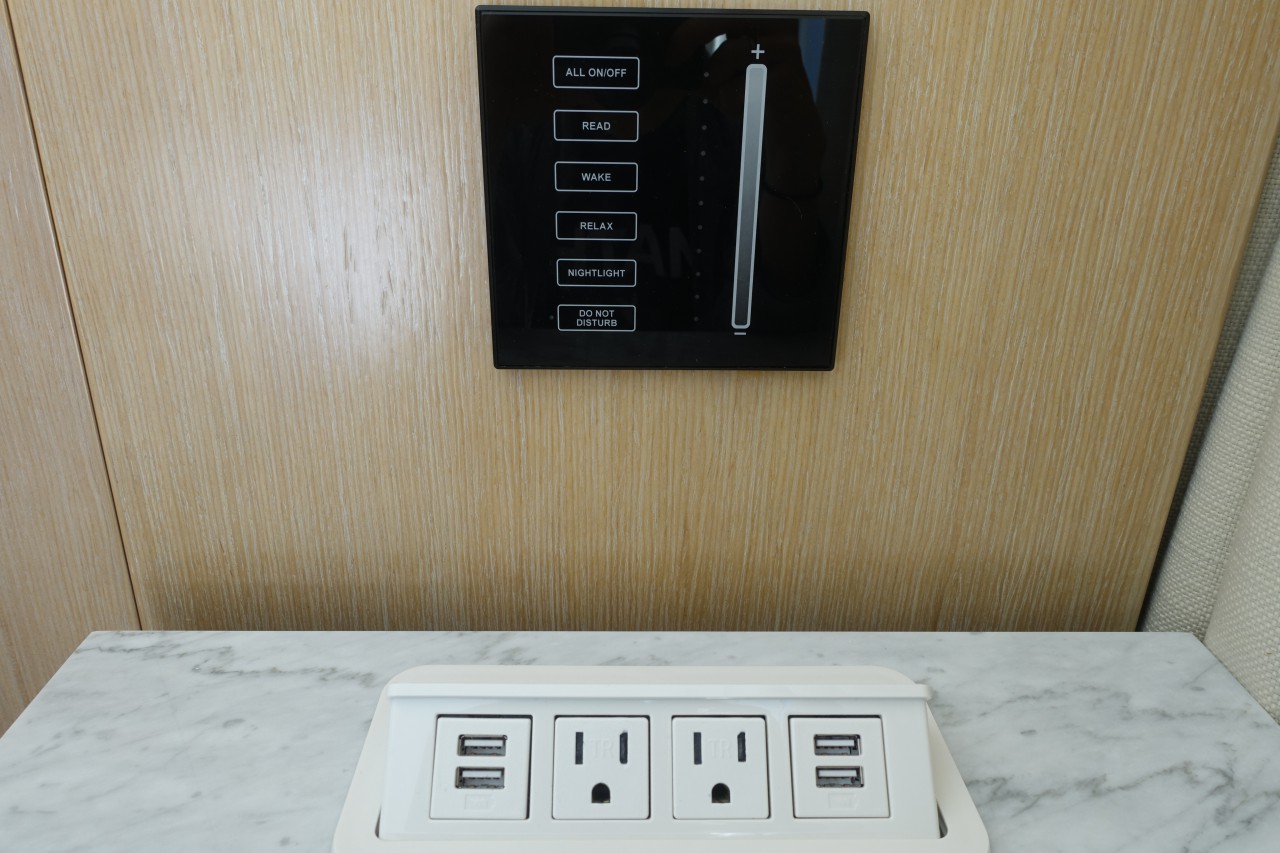 Power Outlets and Control Panel, Conrad Washington DC Hotel Review