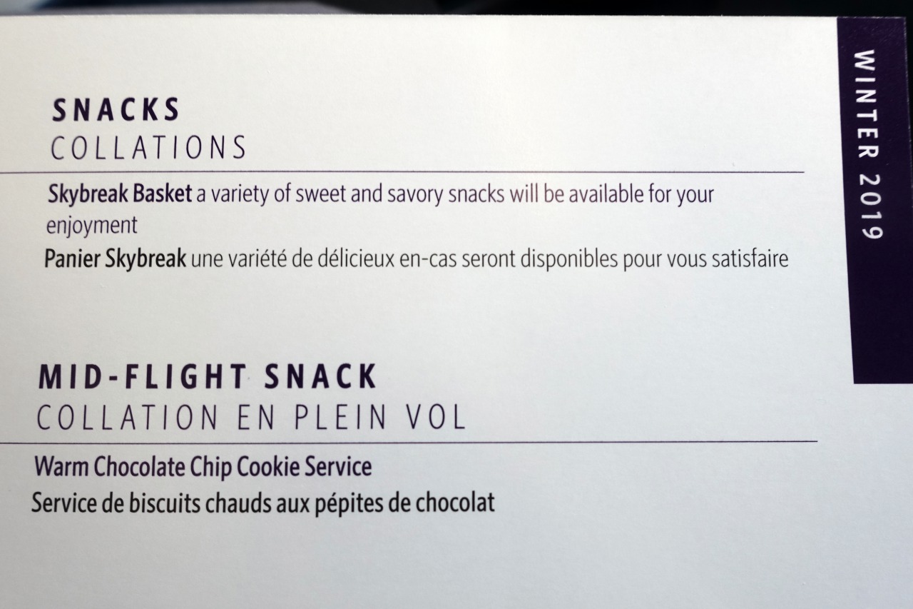 Delta One Review: Snack Menu