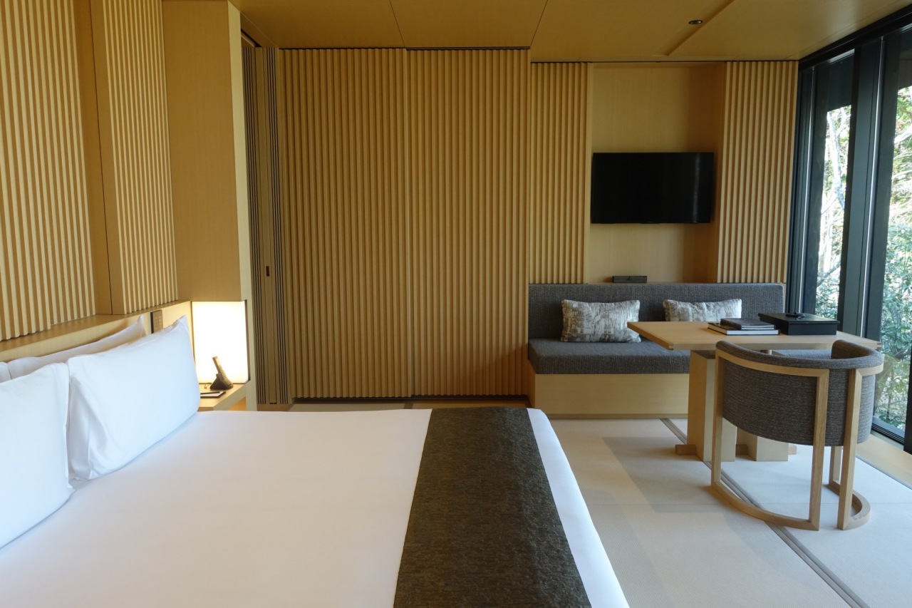 King Bed and Seating Area, Aman Kyoto Review