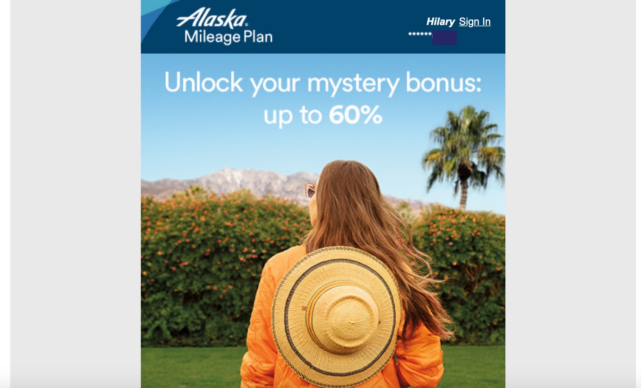 Buy Alaska Miles with an up to 60% Bonus