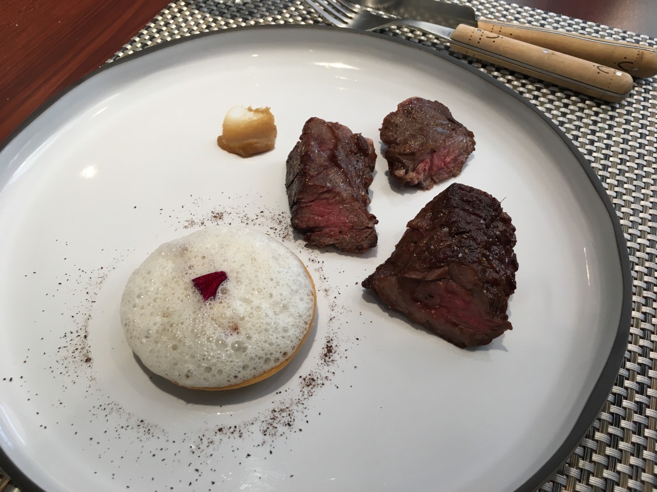 Steak with Leek, Potato and Blue Cheese Tart, Chez Olivier Tokyo Review