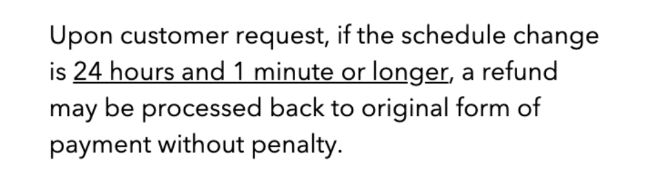 JetBlue Coronavirus Schedule Change Policy 24 Hours 1 Minute