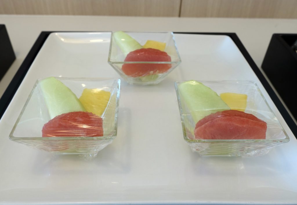 Fruit Plates, JAL Sakura Lounge Skyview Tokyo Haneda Review