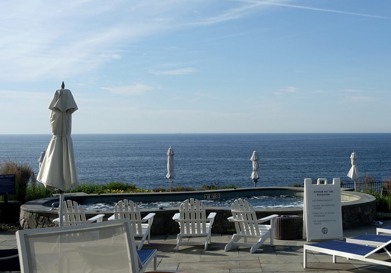 Hot Tub by the Resort Pool, The Cliff House Maine Review