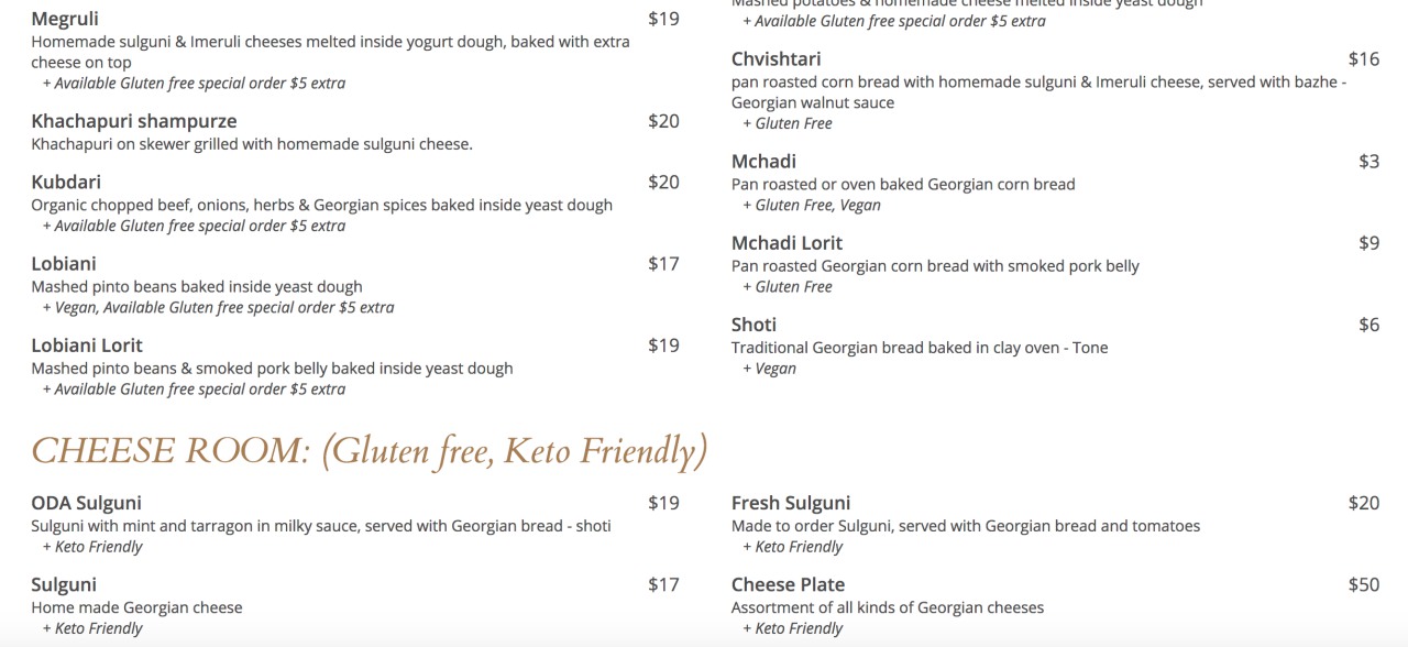 Oda House Menu