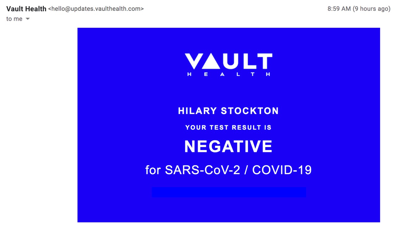 Review Vault Health COVID19 Test