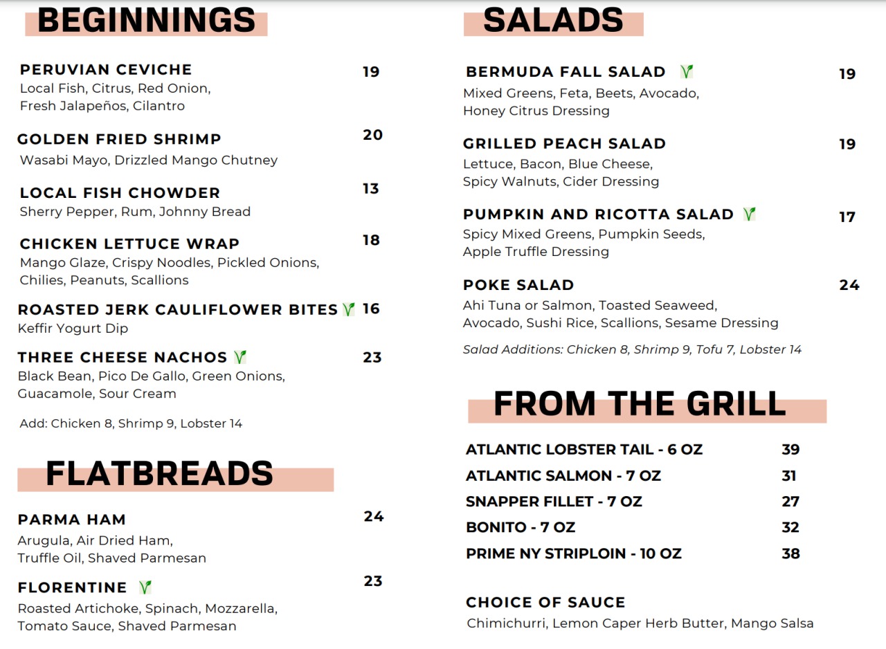 1609 Restaurant Menu