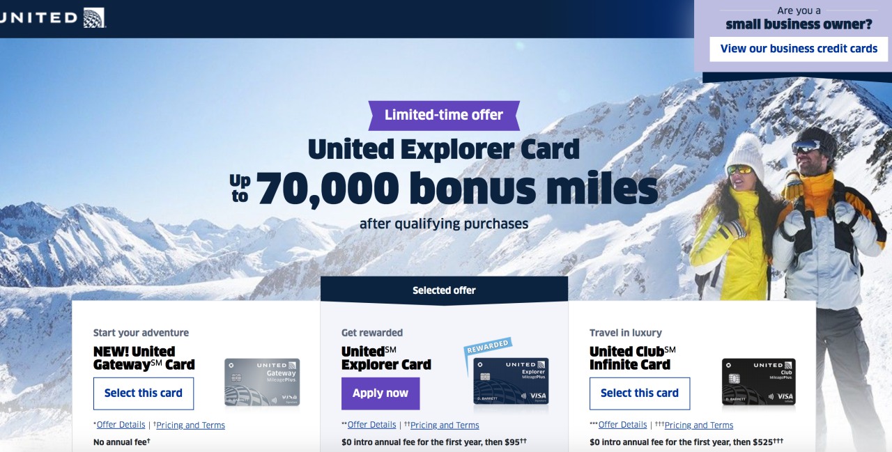 70K United Explorer Card Bonus Offer