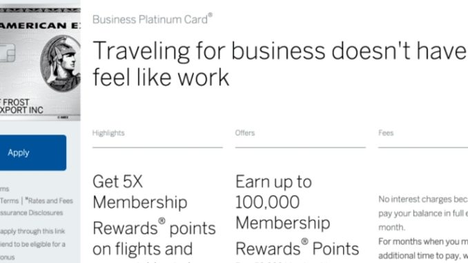 100K AMEX Business Platinum Targeted Bonus Offer