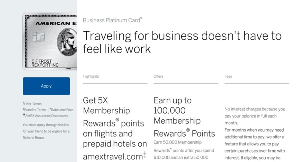100k amex business platinum targeted offer
