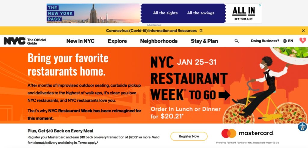 Updated: NYC Restaurant Week To Go: Up to $100 Credit Until Feb. 28