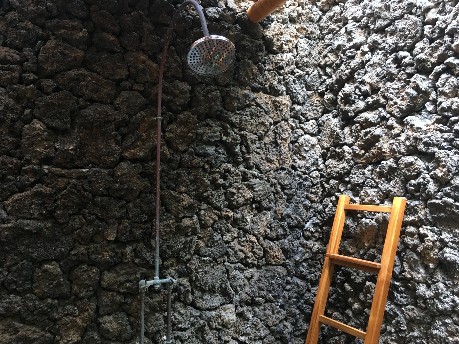 Outdoor Lava Rock Shower