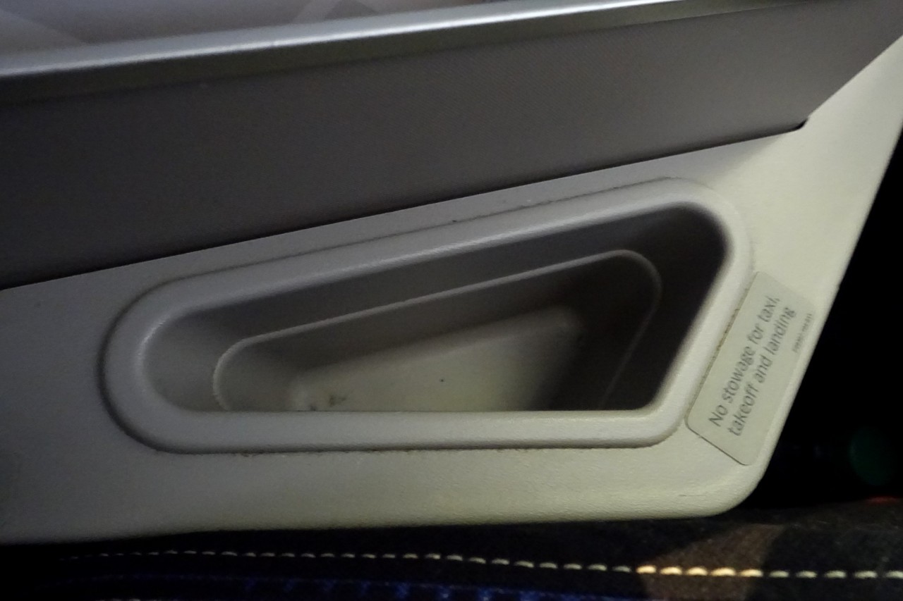 Small Storage Compartment, United 767 Polaris Business Class Review