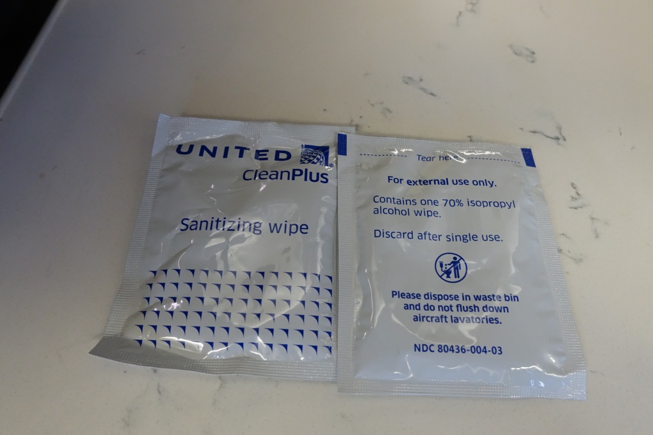 United Airlines Sanitizing Wipes, Polaris to Hawaii