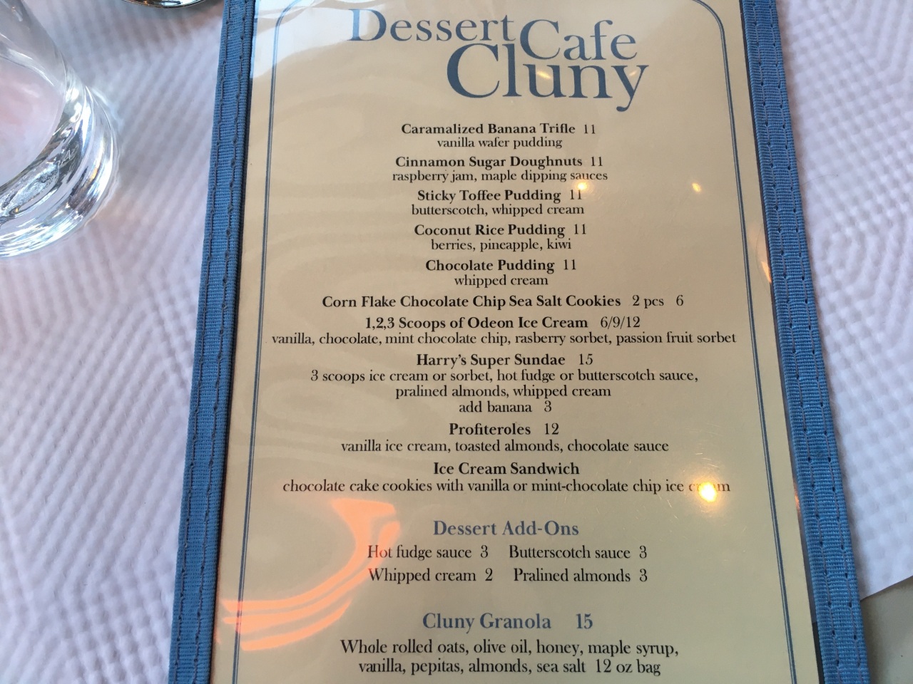 Cafe Cluny NYC Dessert Menu