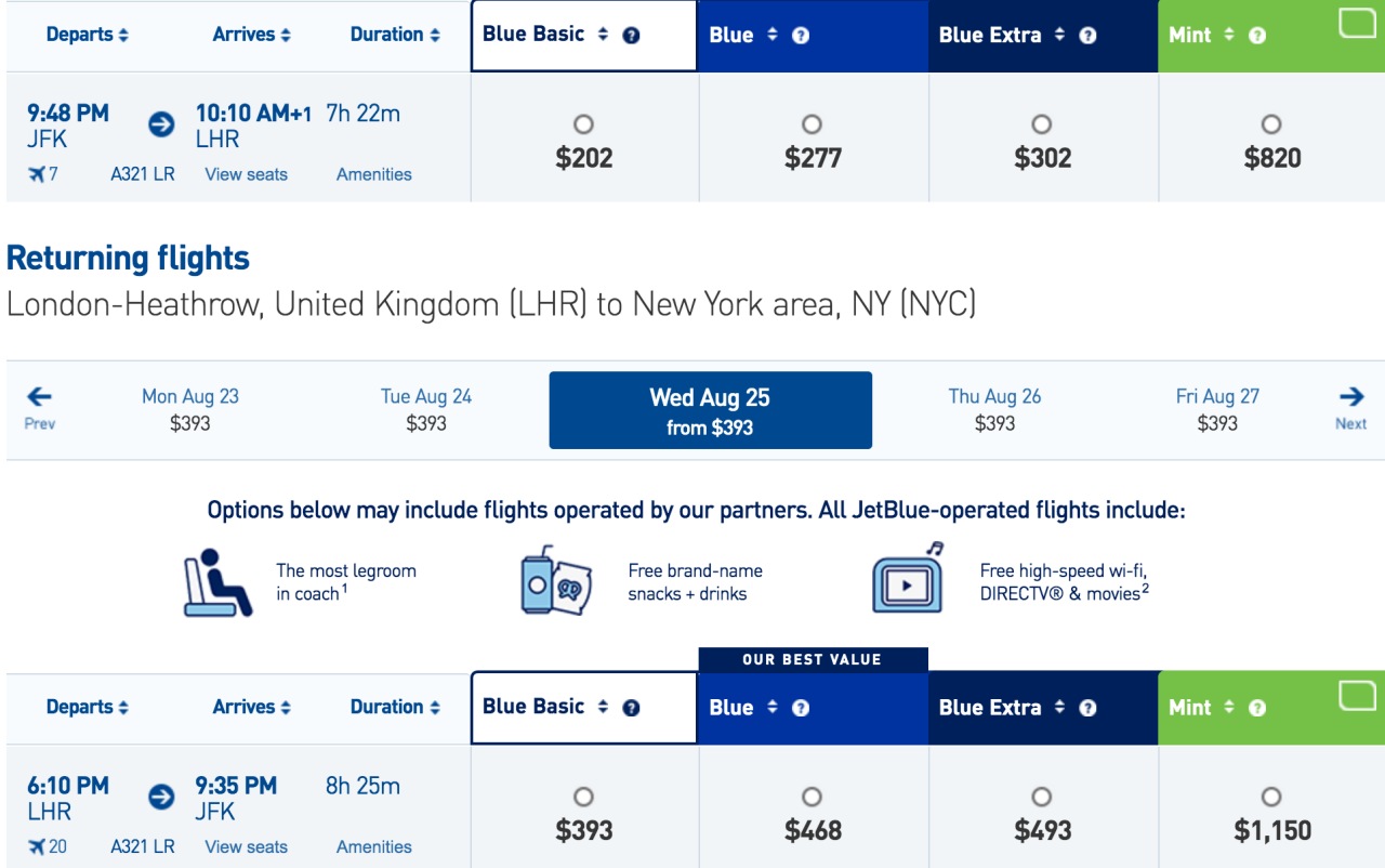 JetBlue JFK-London Flights Now on Sale: Roundtrip Cost