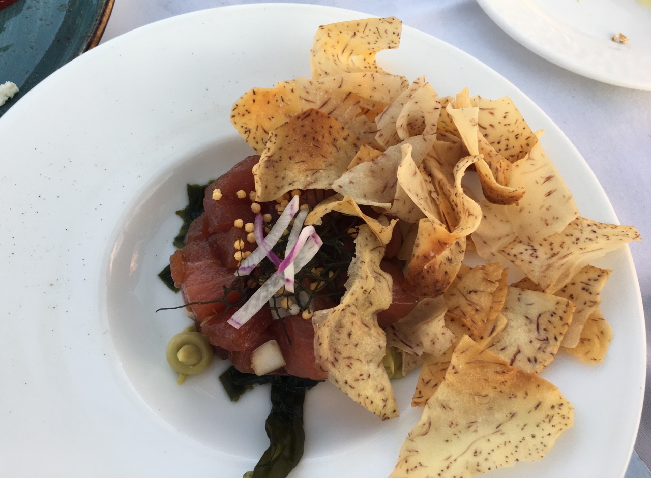 Ahi Poke, Brown's Beach House Review, Fairmont Orchid