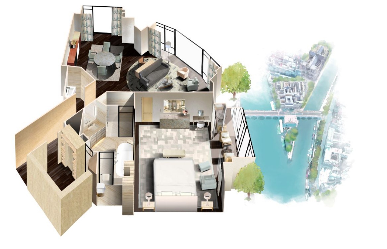 Cheval Blanc Paris: Seine Suite Floor Plan