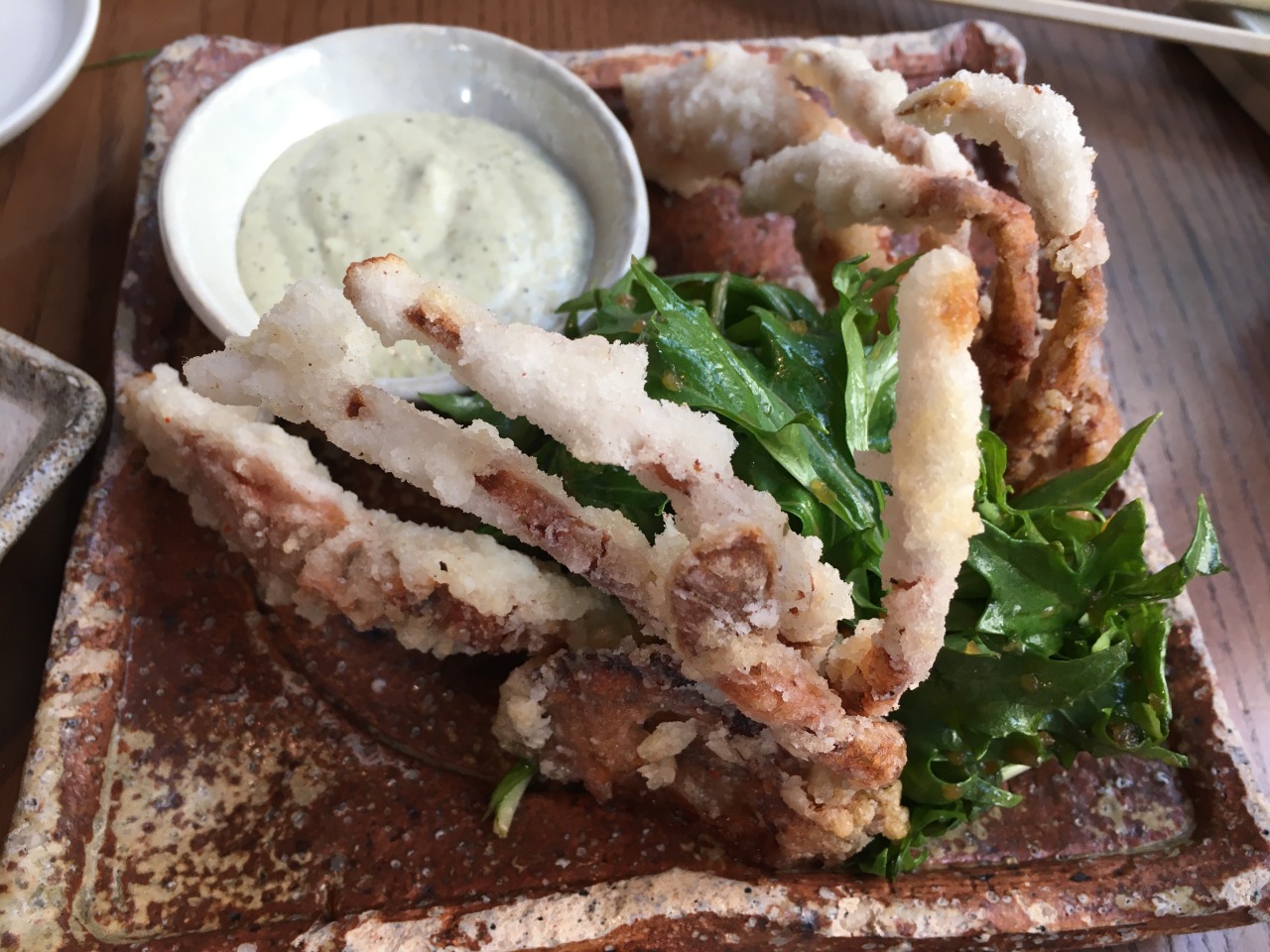 Fried Softshell Crab with Wasabi Mayo, Zuma Boston Review