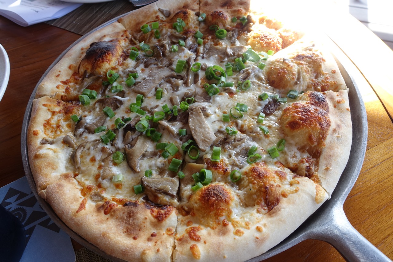 Fantastic Wild Mushroom Brick Oven Pizza, Beach Tree Restaurant at Four Seasons Hualalai