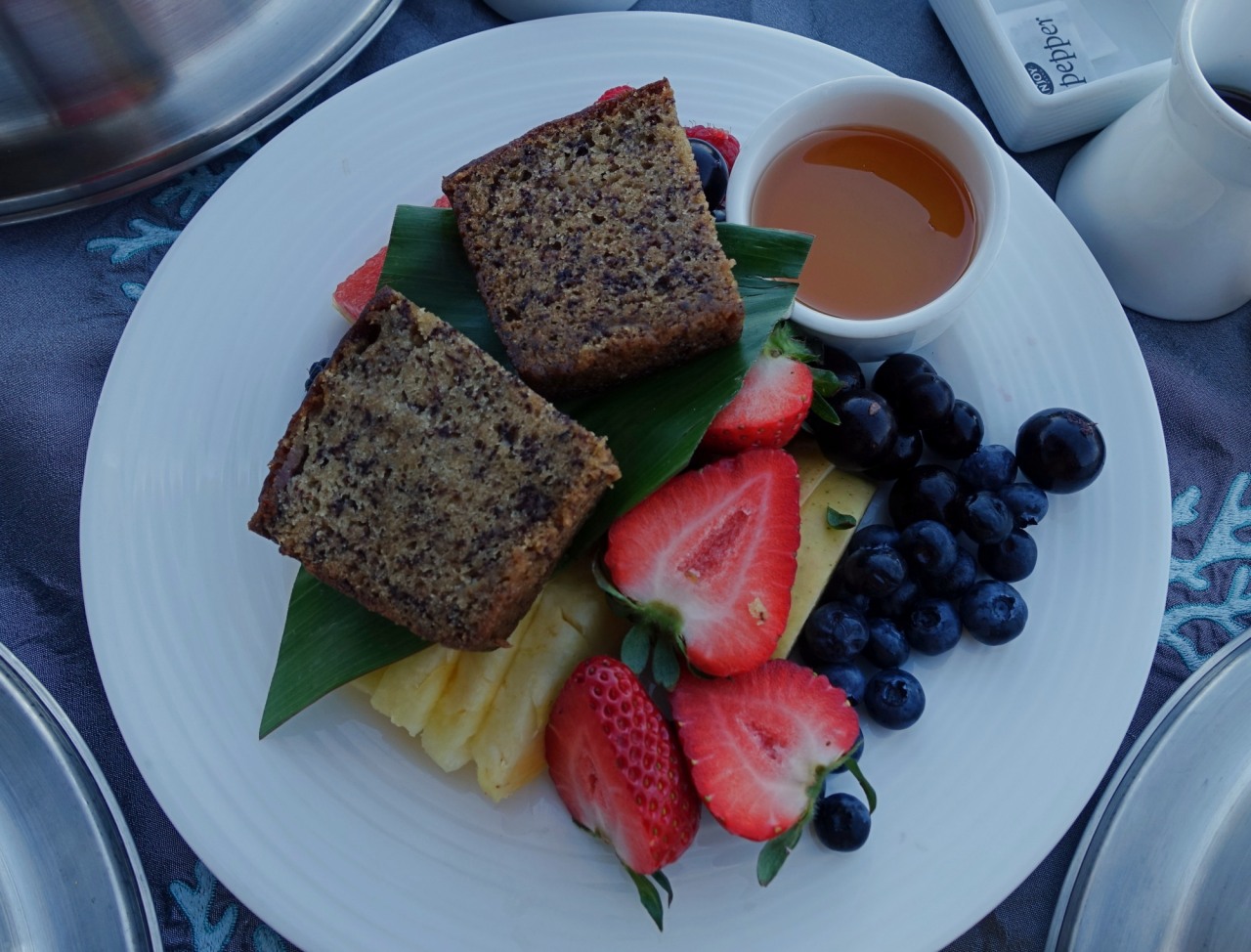 Fruit Plate with Banana Bread, Four Seasons Hualalai Room Service