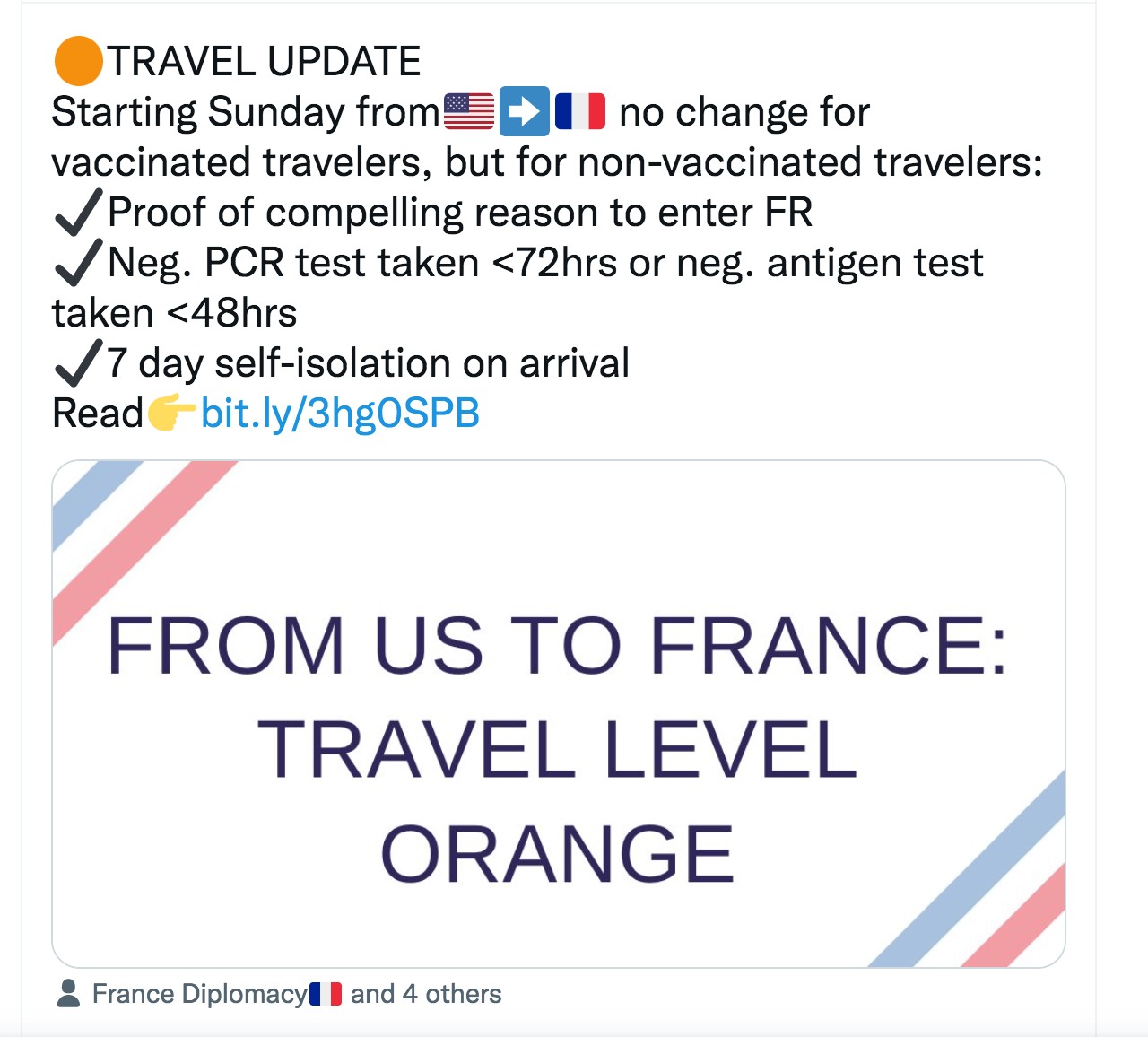 France Updates COVID-19 Entry Restrictions for U.S. Travelers September 2021