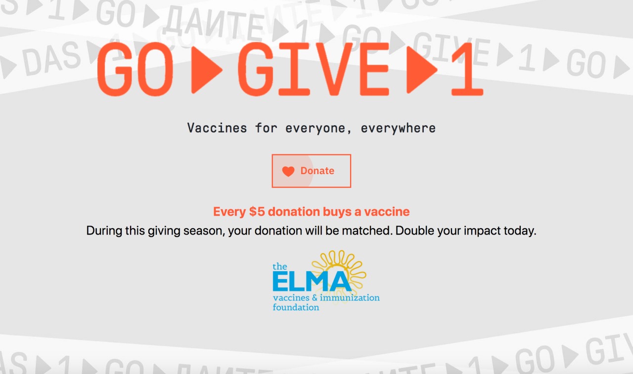 Donate to Go Give One to Help End Vaccine Inequity
