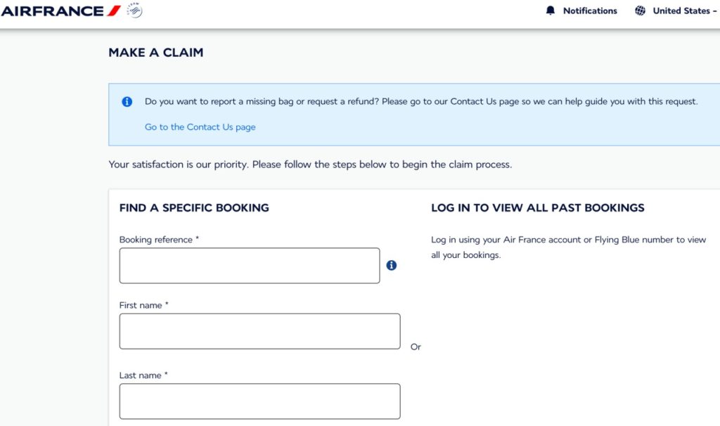 Claim EC 261 Compensation from Air France: Provide Booking Reference Number and Name
