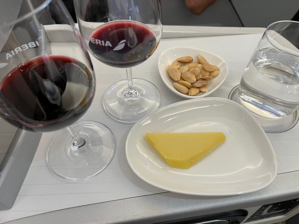 Wine Tasting, Almonds and Cheese, Iberia Business Class