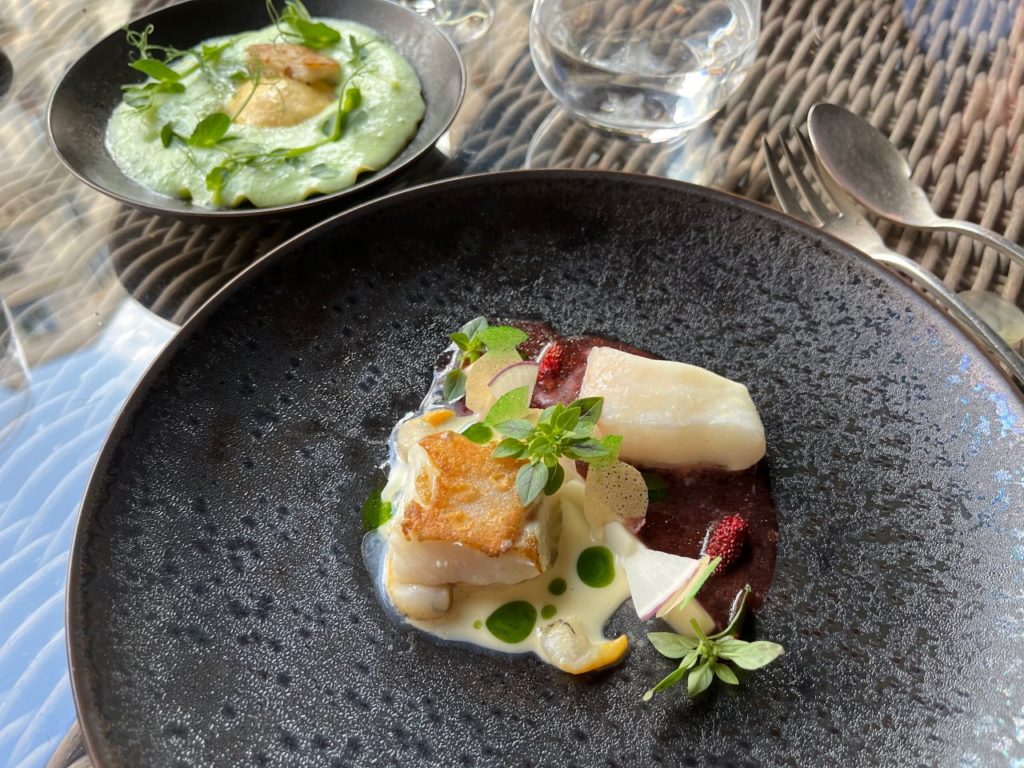 Turbot with Champagne and Strawberry Sauces, L'Arcane