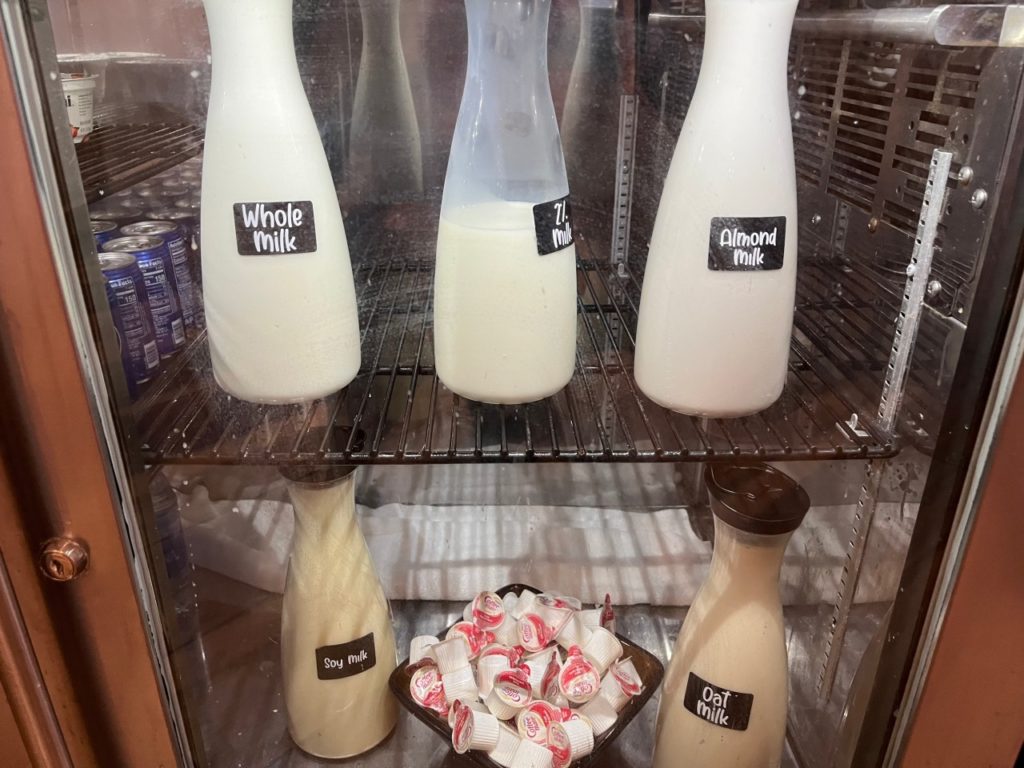Milk, Almond Milk, Soy Milk, Grand Hyatt Kauai Grand Club 