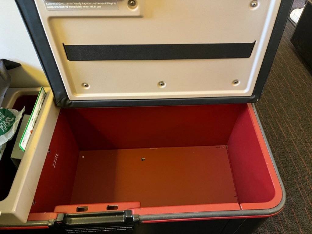 Turkish Airlines Business Class Ottoman Storage Compartment