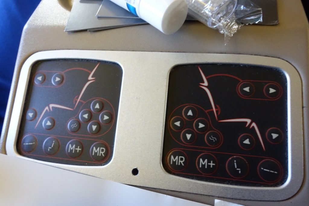Turkish Airlines Business Class Seat Controls