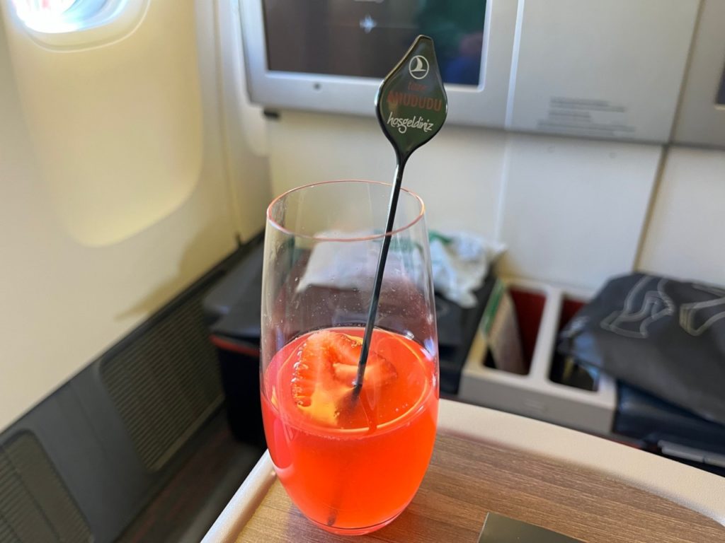 Turkish Airlines Business Class Pre-Flight Drink