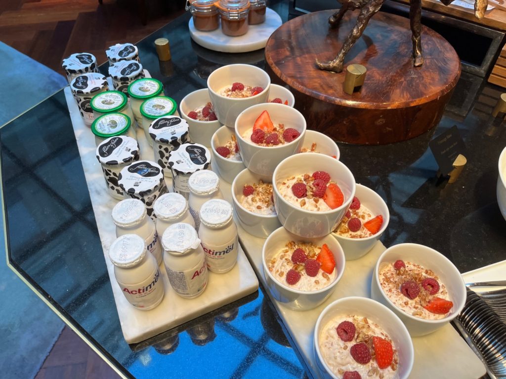 Park Hyatt Paris Breakfast Buffet: Muesli and Yogurts