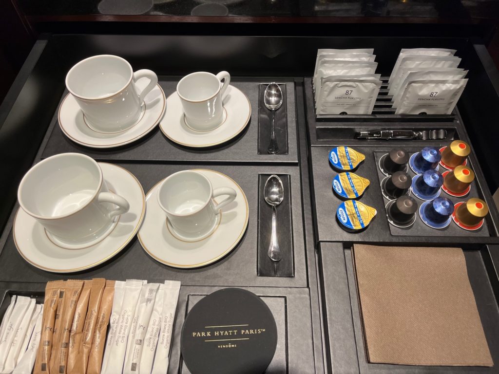 Nespresso Capsules and Espresso Cups, Park Hyatt Paris