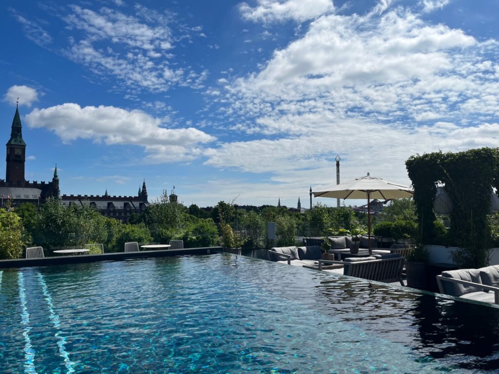 Nimb Hotel Rooftop Pool with View of Tivoli Gardens