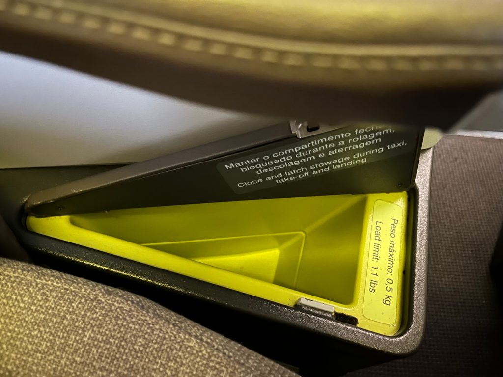 Storage Compartment for Small Items, TAP Air Portugal Business Class