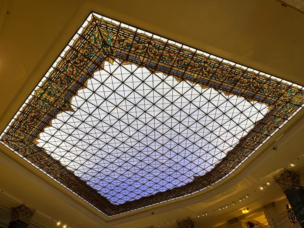 Stained Glass Lobby Ceiling, Four Seasons Madrid Review