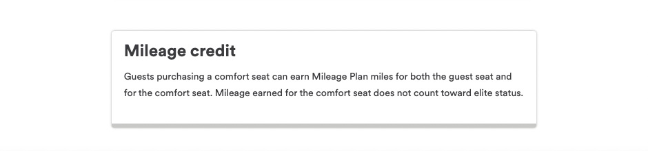Alaska Airlines Comfort Seats Earn Miles