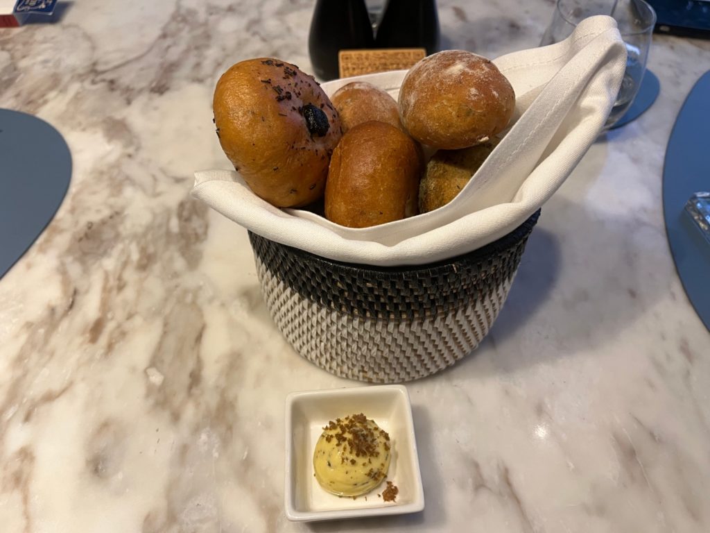 St Regis Maldives Review: Alba Dinner Bread Basket with Truffle Butter